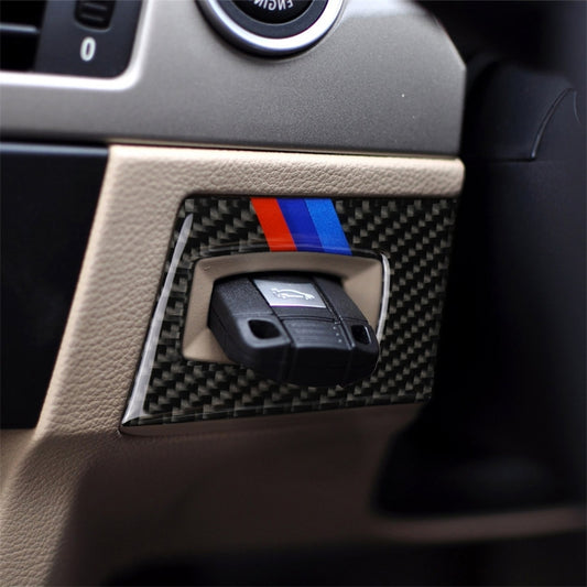 Three Color Carbon Fiber Car Right Driving Ignition Switch Decorative Sticker for BMW E90 / E92 2005-2012 - In Car by buy2fix | Online Shopping UK | buy2fix