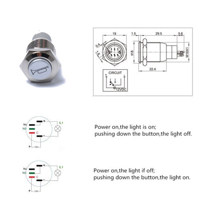 Momentary Reset Switch Push Button 16mm 12V for Car Motorcycle Horn Speaker - In Car by buy2fix | Online Shopping UK | buy2fix