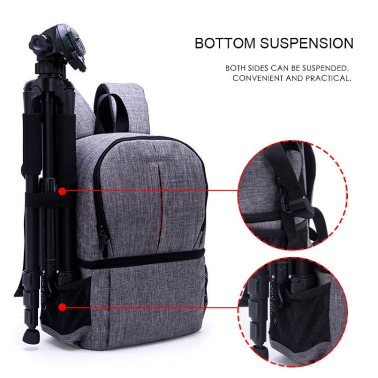 Multi-functional Waterproof Nylon Shoulder Backpack Padded Shockproof Camera Case Bag for Nikon Canon DSLR Cameras(Black) - Camera Accessories by buy2fix | Online Shopping UK | buy2fix