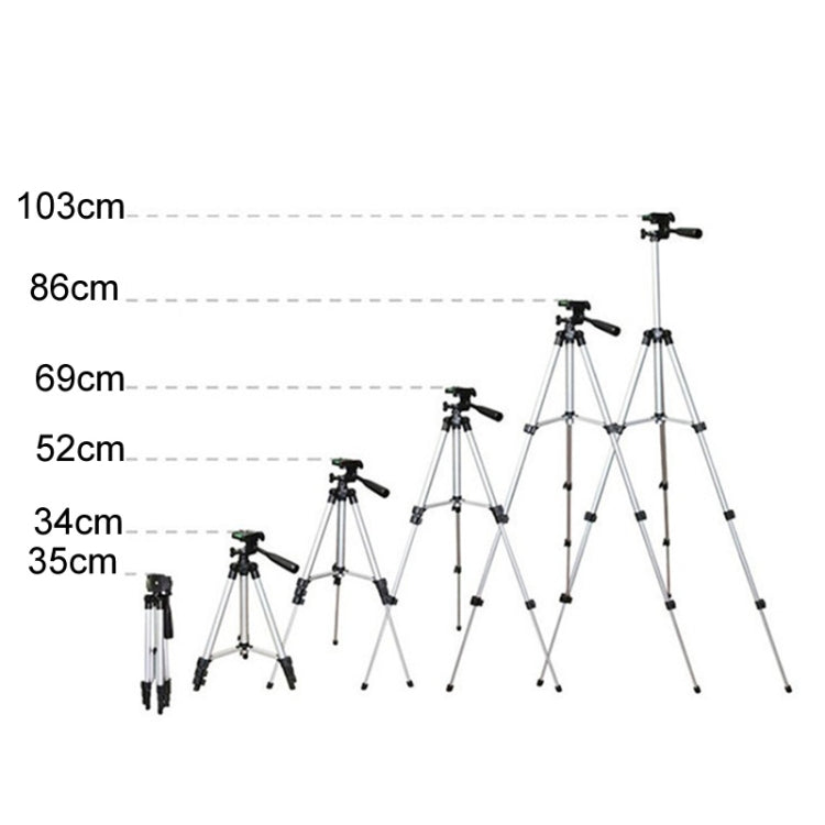 3120 Live Broadcast Tripod 4-Section Folding Legs Aluminum Alloy Tripod Mount with U-Shape Three-Dimensional Tripod Head for DSLR & Digital Camera, Adjustable Height: 34-103cm(Black) - Camera Accessories by buy2fix | Online Shopping UK | buy2fix