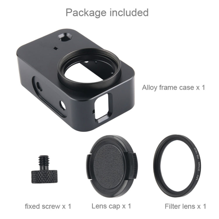 Housing Shell Aluminum Alloy Protective Cage with 37mm Filter Lens & Lens Cap & Screw for Xiaomi Mijia Small Camera (Black) - DJI & GoPro Accessories by buy2fix | Online Shopping UK | buy2fix