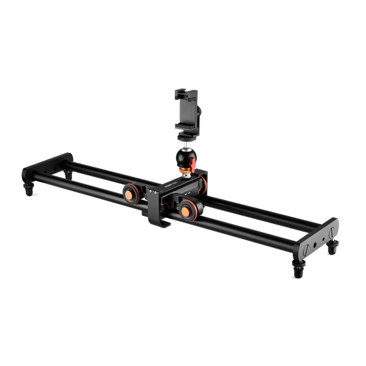 YELANGU L60E 60cm Slide Rail Track + L4 3-Wheel Video Dolly with Phone Clamp & Ballhead - Camera Accessories by YELANGU | Online Shopping UK | buy2fix