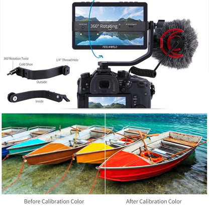 FEELWORLD F5 Pro V4 6 inch Touch Screen DSLR Camera Field Monitor 3D LUT 4K HDMI Input Output Tilt Arm - On-camera Monitors by FEELWORLD | Online Shopping UK | buy2fix