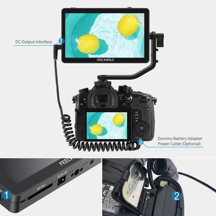 FEELWORLD F6 Plus V2 6 inch 3D LUT Touch Screen DSLR Camera Field Monitor, IPS FHD1920x1080 4K HDMI Input & Output, with Tilt Arm - Camera Accessories by FEELWORLD | Online Shopping UK | buy2fix