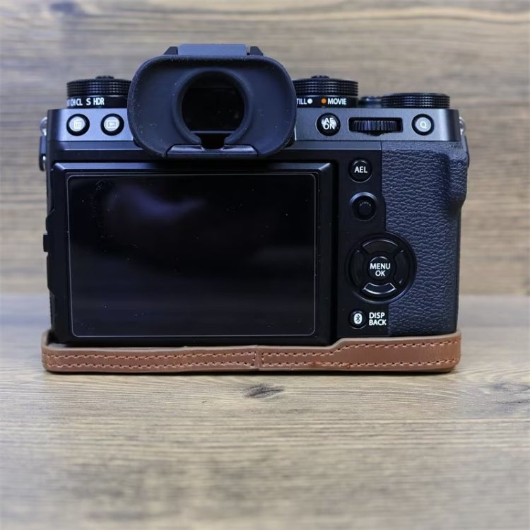 For FUJIFILM X-T5 1/4 inch Thread PU Leather Camera Half Case Base (Coffee) - Half Case by buy2fix | Online Shopping UK | buy2fix