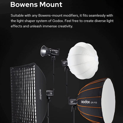 Godox SL60IIBi 75W Bi-Color 2800K-6500K LED Video Light(AU Plug) - Shoe Mount Flashes by Godox | Online Shopping UK | buy2fix