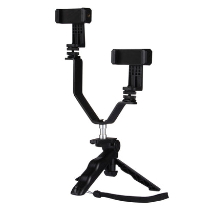 Smartphone Live Broadcast Bracket Grip Folding Tripod Holder Kits with 2x Phone Clips , For iPhone, Galaxy, Huawei, Xiaomi, HTC, Sony, Google and other Smartphones - Selfie Sticks by buy2fix | Online Shopping UK | buy2fix