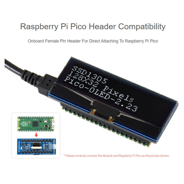 WAVESHARE 128 x 32 Pixel 2.23 inch OLED Display Module for Raspberry Pi Pico, SPI/I2C - Modules Expansions Accessories by WAVESHARE | Online Shopping UK | buy2fix