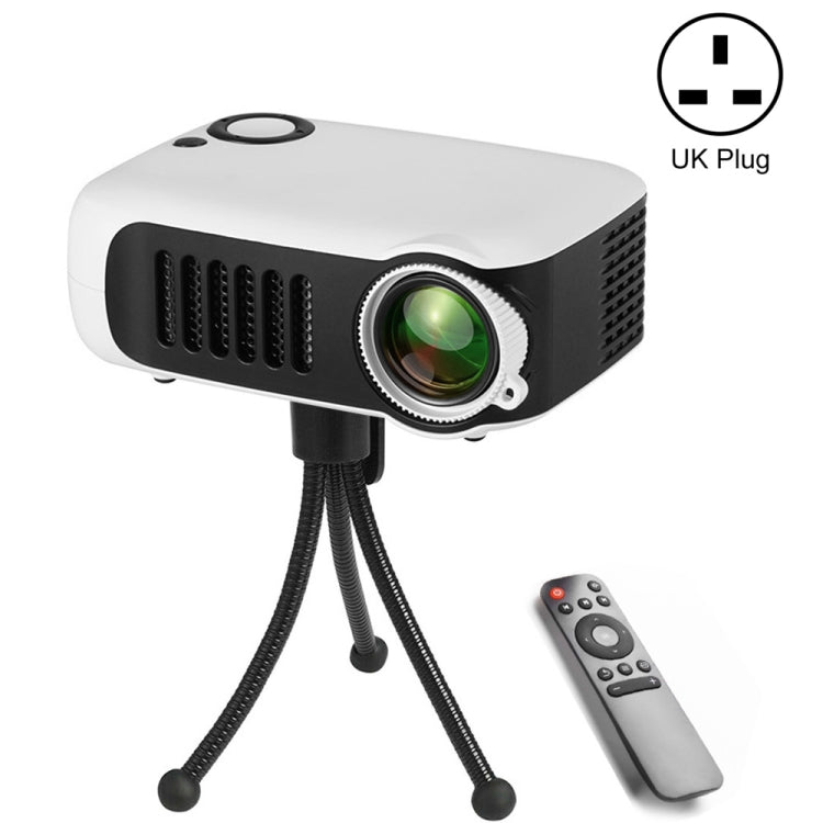 A2000 Portable Projector 800 Lumen LCD Home Theater Video Projector, Support 1080P, UK Plug (White) - Consumer Electronics by buy2fix | Online Shopping UK | buy2fix