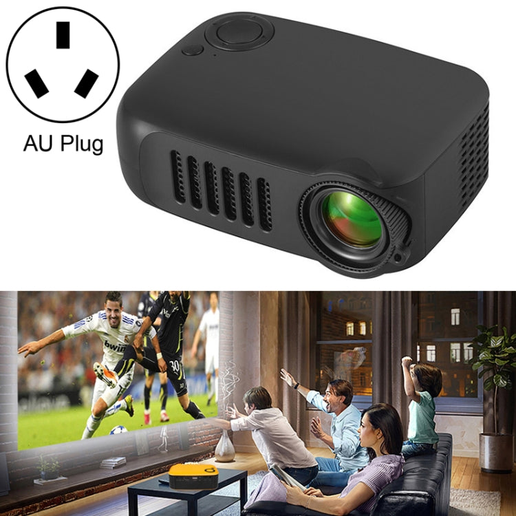 A2000 1080P Mini Portable Smart Projector Children Projector, AU Plug(Black) - Mini Projector by buy2fix | Online Shopping UK | buy2fix