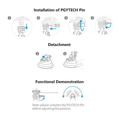 PGYTECH P-GM-132 Action Camera Suction Cup Phone Holder for DJI Osmo Action & GoPro 8/7(Silver) - DJI & GoPro Accessories by PGYTECH | Online Shopping UK | buy2fix