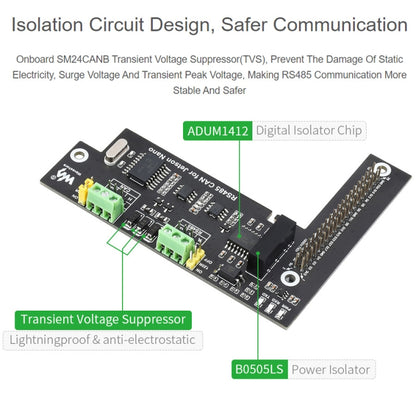 Waveshare RS485 CAN Expansion Board for Jetson Nano, Digital Isolation, Built-In Protection Circuit - Consumer Electronics by WAVESHARE | Online Shopping UK | buy2fix
