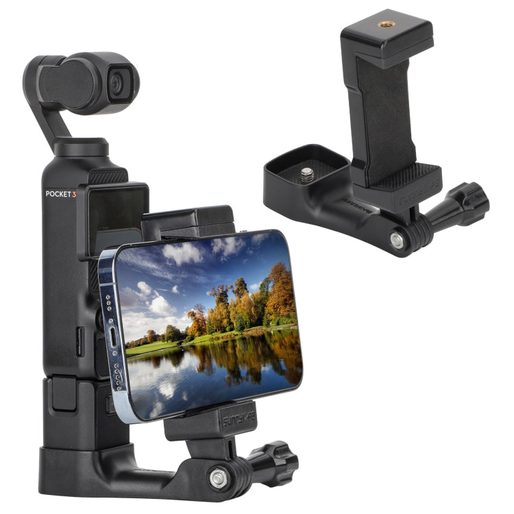 For DJI OSMO Pocket 3 Sunnylife Front Phone Holder Mount Handheld Tripod Expansion Brackets (Black) - Mount & Holder by Sunnylife | Online Shopping UK | buy2fix