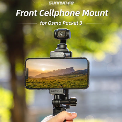 For DJI OSMO Pocket 3 Sunnylife Front Phone Holder Mount Handheld Tripod Expansion Brackets (Black) - Mount & Holder by Sunnylife | Online Shopping UK | buy2fix