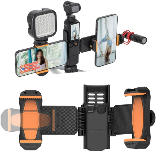 For DJI OSMO Pocket 3 Sunnylife ZJ756 Expanded Dual Phone Clamp Holder (Black) - Mount & Holder by Sunnylife | Online Shopping UK | buy2fix