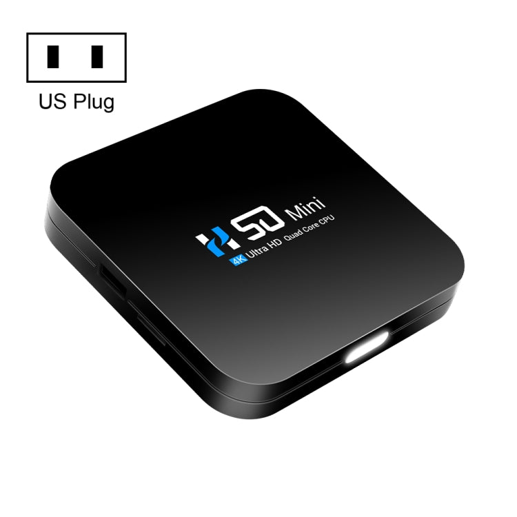 H50 Mini 4K Smart Network TV Box, Android 10.0, RK3318 Quad Core, 2GB+8GB, US Plug - Consumer Electronics by buy2fix | Online Shopping UK | buy2fix