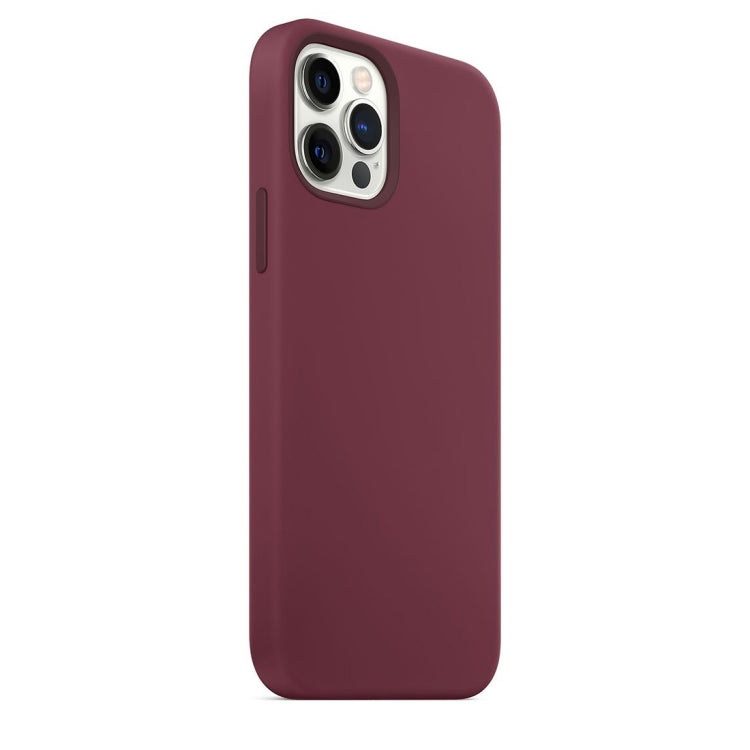 For iPhone 12 Pro Max Magnetic Liquid Silicone Full Coverage Shockproof Magsafe Case with Magsafe Charging Magnet(Wine Red) - iPhone 12 Pro Max Cases by buy2fix | Online Shopping UK | buy2fix