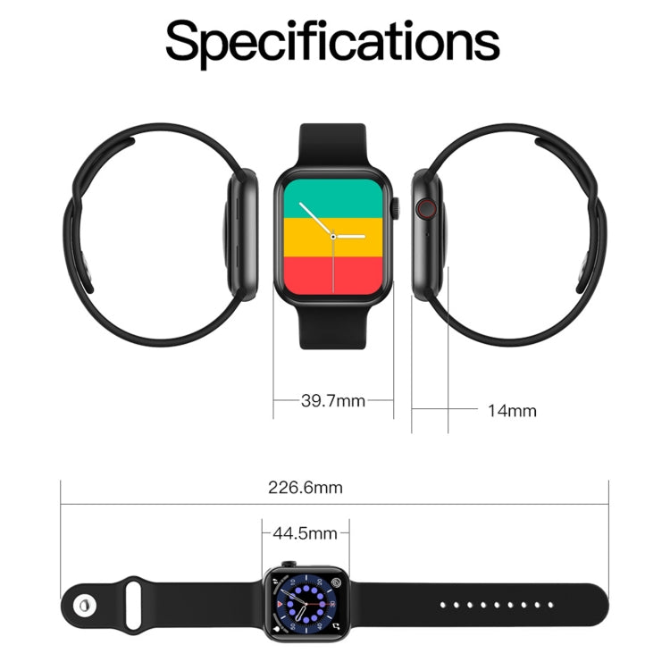 T500+ 1.75 inch IPS Screen IP67 Waterproof Smart Watch, Support Sleep Monitor / Heart Rate Monitor / Bluetooth Call, Style:Sport Button Strap(Black) - Smart Wear by buy2fix | Online Shopping UK | buy2fix