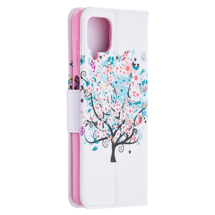 For Samsung Galaxy A12 Colored Drawing Pattern Horizontal Flip Leather Case with Holder & Card Slots & Wallet(Little Tree) - Samsung Accessories by buy2fix | Online Shopping UK | buy2fix