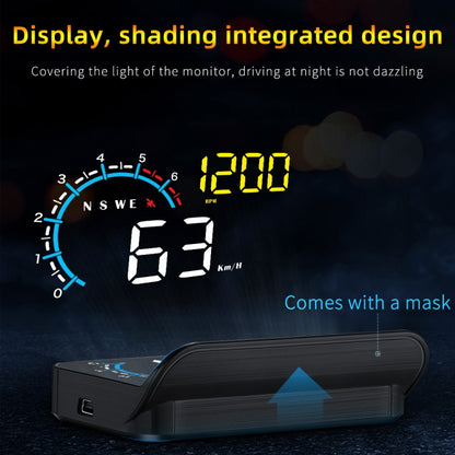 M12 OBD2 + GPS Mode Car Head-up Display HUD Overspeed / Speed / Water Temperature / Low Voltage / Fault Alarm -  by buy2fix | Online Shopping UK | buy2fix