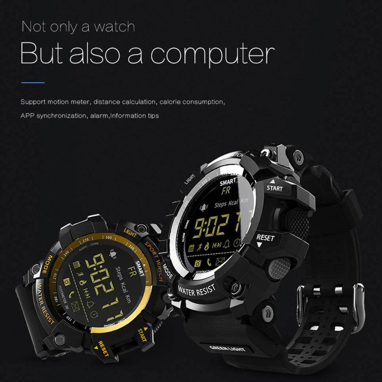 Lokmat MK16 LCD Screen 50m Waterproof Smart Watch, Support Information Reminder / Remote Camera / Walking Motion Monitor(Black) - Smart Wear by Lokmat | Online Shopping UK | buy2fix