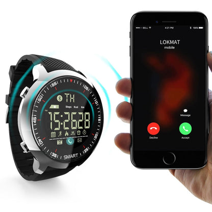 Lokmat MK18 1.1 inch Circle Screen IP68 Waterproof Smart Watch, Support Information Reminder / Remote Camera / Walking Motion Monitor(Silver) - Smart Wear by Lokmat | Online Shopping UK | buy2fix