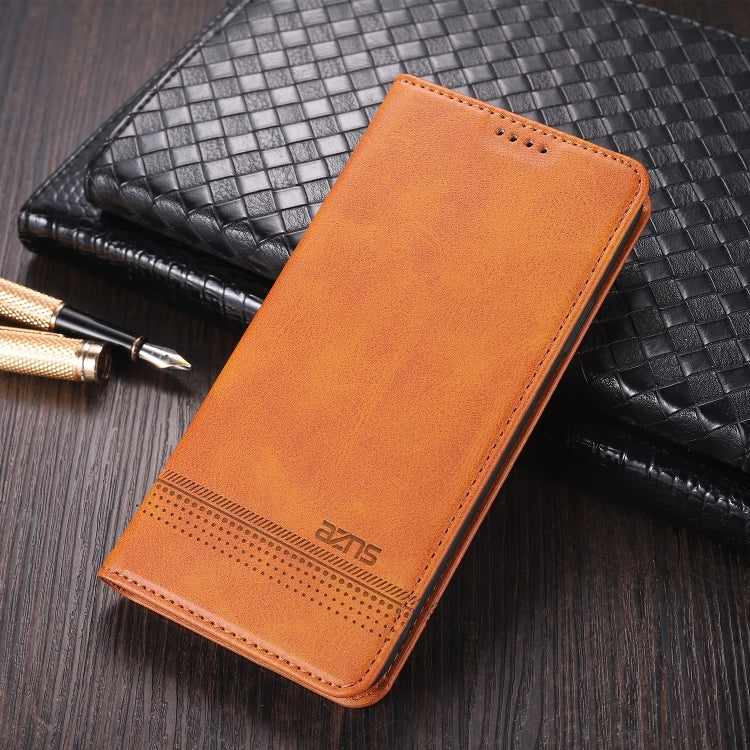 For Oppo Reno5 5G AZNS Magnetic Calf Texture Horizontal Flip Leather Case with Card Slots & Holder & Wallet(Light Brown) - OPPO Cases by AZNS | Online Shopping UK | buy2fix