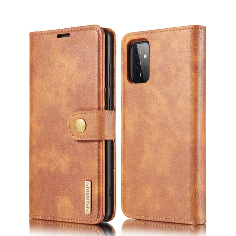 For Samsung Galaxy A72 5G / 4G DG.MING Crazy Horse Texture Flip Detachable Magnetic Leather Case with Holder & Card Slots & Wallet(Brown) - Galaxy Phone Cases by DG.MING | Online Shopping UK | buy2fix