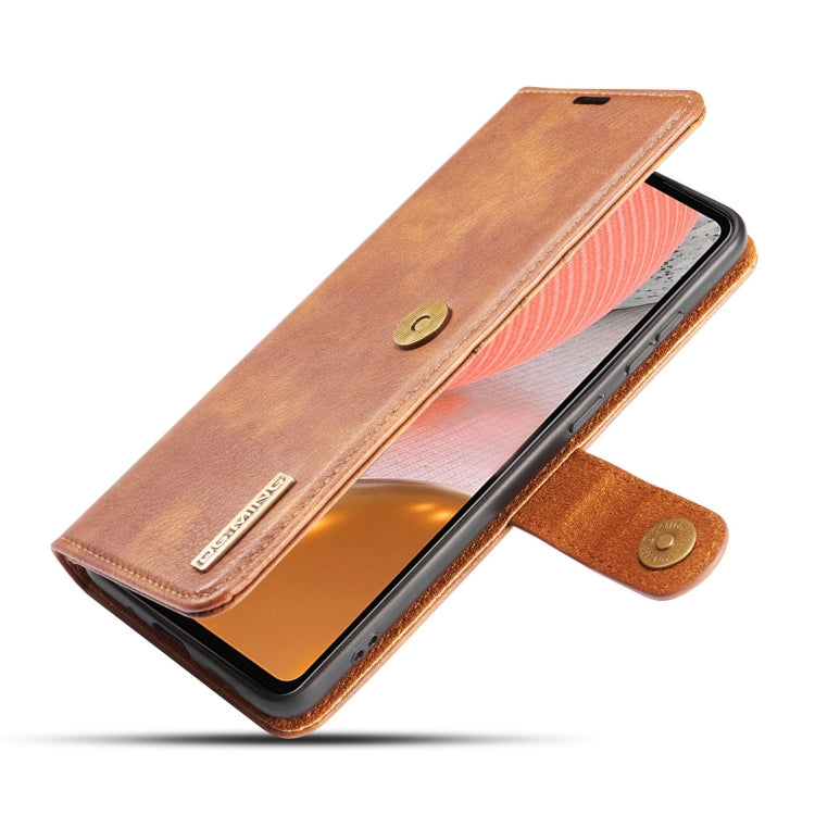 For Samsung Galaxy A72 5G / 4G DG.MING Crazy Horse Texture Flip Detachable Magnetic Leather Case with Holder & Card Slots & Wallet(Brown) - Galaxy Phone Cases by DG.MING | Online Shopping UK | buy2fix