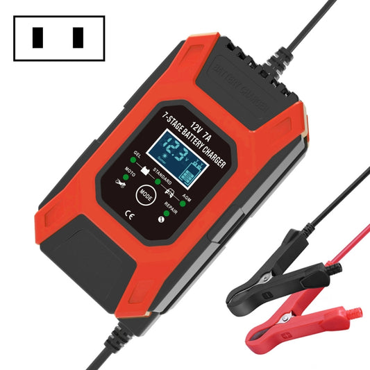 FOXSUR Car / Motorcycle Repair Charger 12V 7A 7-stage + Multi-battery Mode Lead-acid Battery Charger, Plug Type:US Plug(Red) - Battery Charger by FOXSUR | Online Shopping UK | buy2fix