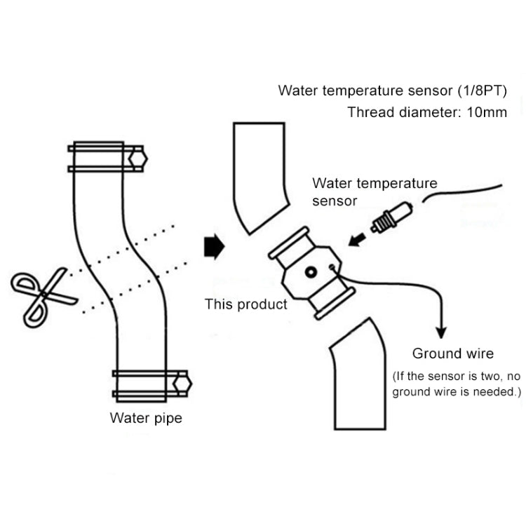 Car Water Temperature Meter Temperature Gauge Joint Pipe Radiator Sensor Adaptor Clamps, Size:38mm(Blue) - In Car by buy2fix | Online Shopping UK | buy2fix