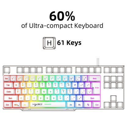 HXSJ V700 61 Keys RGB Lighting Gaming Wired Keyboard (White) -  by HXSJ | Online Shopping UK | buy2fix