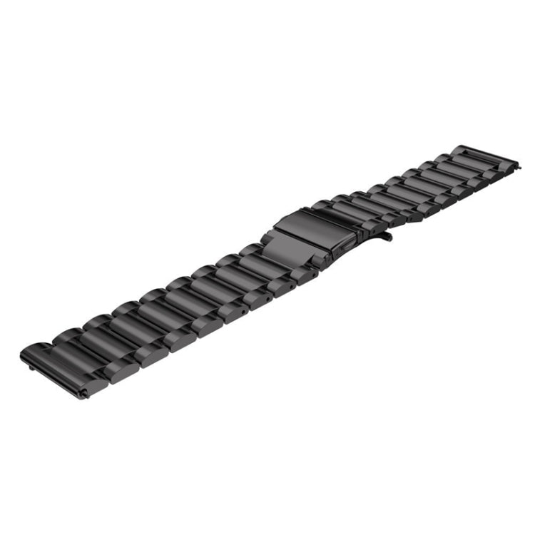22mm Three Flat Buckle Stainless Steel Replacement Watchband for Huawei Watch GT2 Pro / Amazfit GTR 2(Black) - Smart Wear by buy2fix | Online Shopping UK | buy2fix