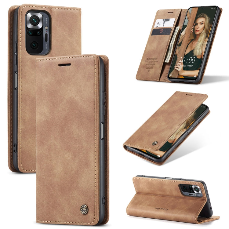 For Xiaomi Redmi Note 10 Pro 4G / Note 10 Pro Max CaseMe 013 Multifunctional Horizontal Flip Leather Case with Holder & Card Slot & Wallet(Brown) - Note 10 Pro Cases by CaseMe | Online Shopping UK | buy2fix