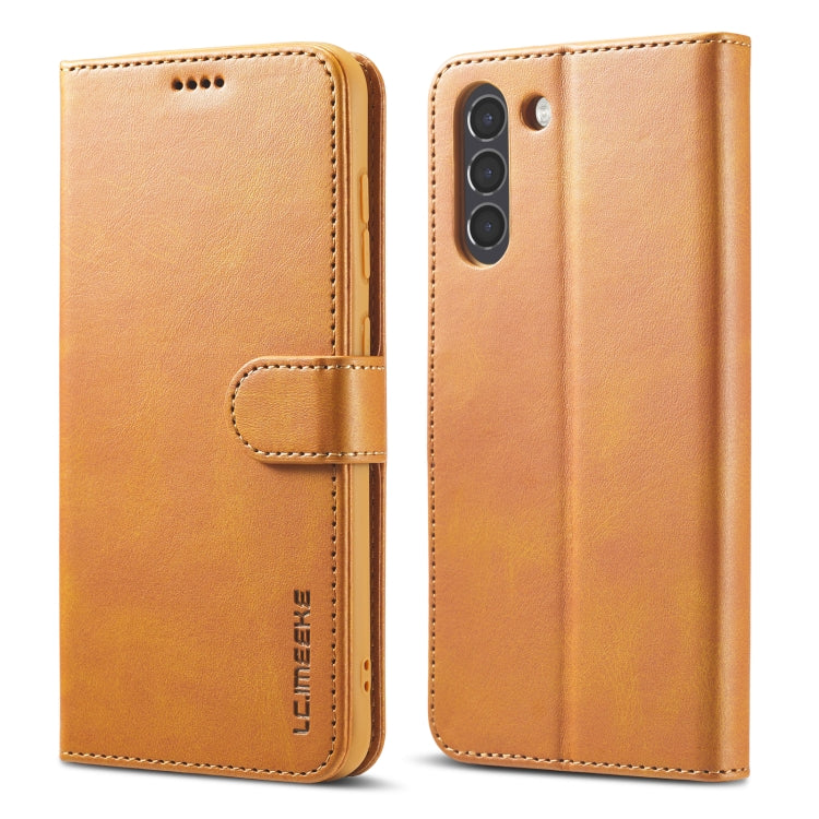 For Samsung Galaxy S21 FE LC.IMEEKE Calf Texture Horizontal Flip Leather Case, with Holder & Card Slots & Wallet(Brown) - Galaxy Phone Cases by LC.IMEEKE | Online Shopping UK | buy2fix