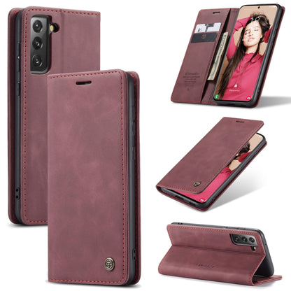 For Samsung Galaxy S21 FE CaseMe 013 Multifunctional Horizontal Flip Leather Case, with Card Slot & Holder & Wallet(Wine Red) - Galaxy Phone Cases by CaseMe | Online Shopping UK | buy2fix