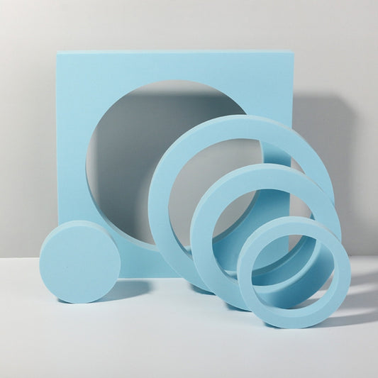 Round Combo Kits Geometric Cube Solid Color Photography Photo Background Table Shooting Foam Props (Light Blue) - Camera Accessories by buy2fix | Online Shopping UK | buy2fix