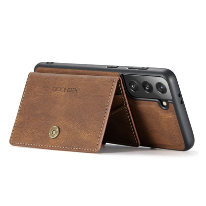 For Samsung Galaxy S21 FE JEEHOOD Retro Magnetic Detachable Protective Case with Wallet & Card Slot & Holder(Brown) - Galaxy Phone Cases by JEEHOOD | Online Shopping UK | buy2fix