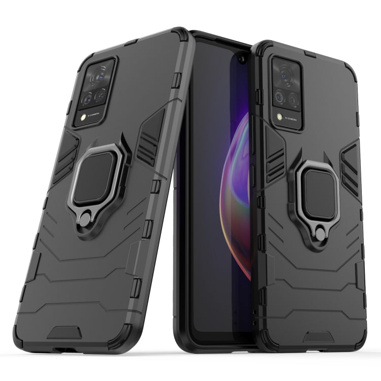 For vivo V21 Shockproof PC + TPU Protective Case with Magnetic Ring Holder(Black) - OPPO & vivo Accessories by buy2fix | Online Shopping UK | buy2fix