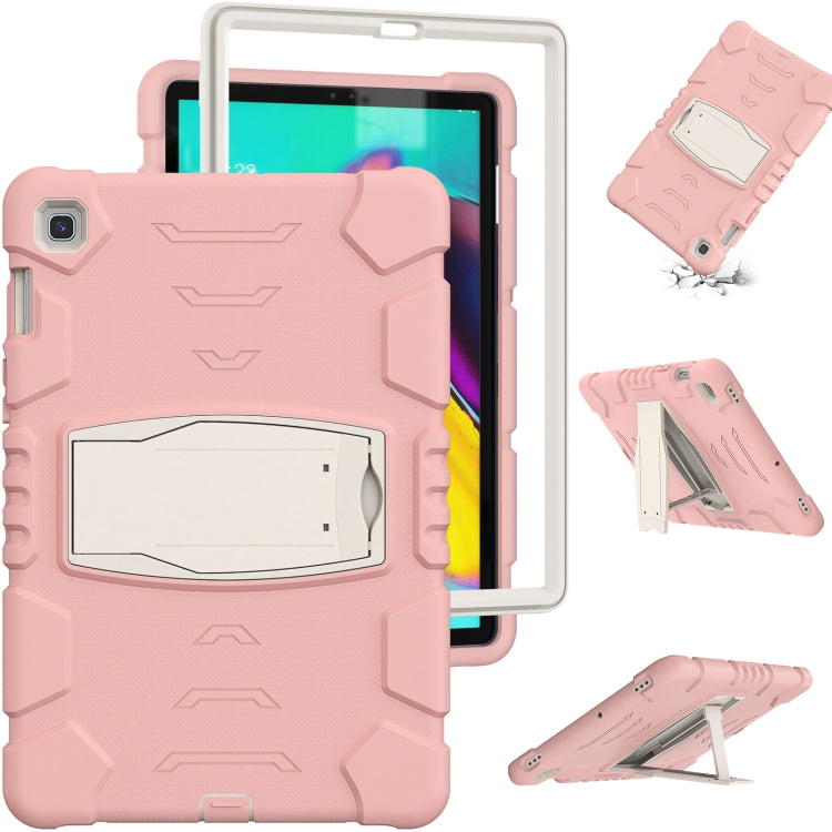 3-Layer Protection Screen Frame + PC + Silicone Shockproof Combination Case with Holder For Samsung Galaxy Tab S5e T720(Cherry Blossoms Pink) - Tab S5E 10.5 T720 / T725 by buy2fix | Online Shopping UK | buy2fix