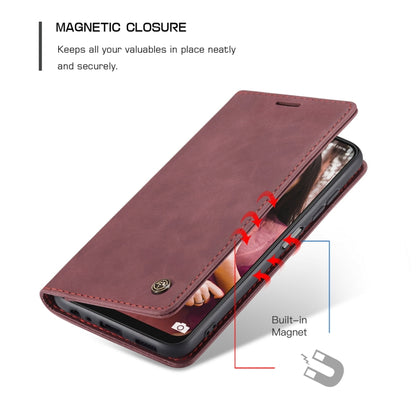 For Samsung Galaxy A22 5G CaseMe 013 Multifunctional Horizontal Flip Leather Case with Card Slot & Holder & Wallet(Wine Red) - Galaxy Phone Cases by CaseMe | Online Shopping UK | buy2fix