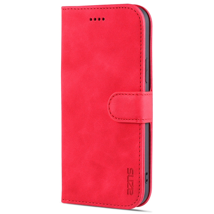 For iPhone 12 / 12 Pro AZNS Skin Feel Calf Texture Horizontal Flip Leather Case with Card Slots & Holder & Wallet(Red) - iPhone 12 / 12 Pro Cases by AZNS | Online Shopping UK | buy2fix