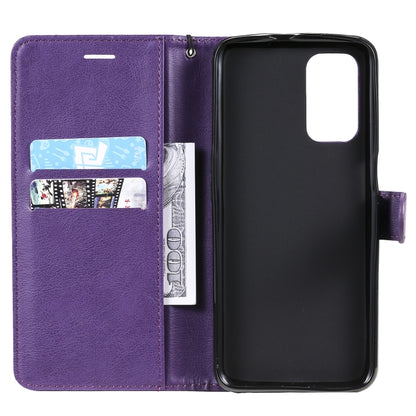 For OPPO A93 5G / A54 5G / A74 5G Solid Color Horizontal Flip Protective Leather Case with Holder & Card Slots & Wallet & Photo Frame & Lanyard(Purple) - OPPO & vivo Accessories by buy2fix | Online Shopping UK | buy2fix