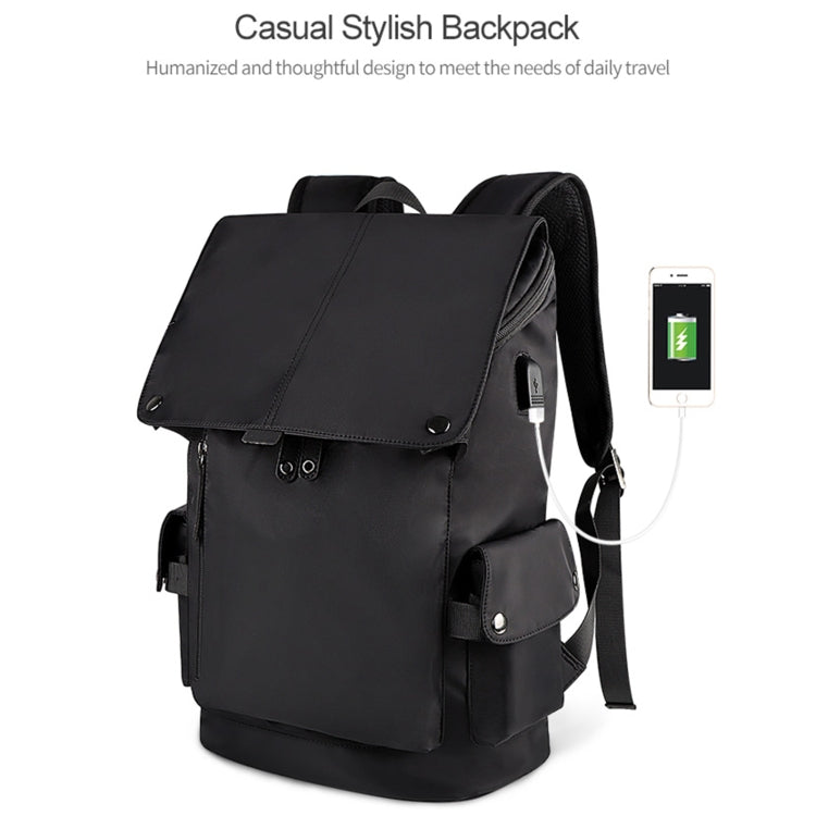 SJ02 13-15.6 inch Universal Large-capacity Laptop Backpack with USB Charging Port(Black) - Backpack by buy2fix | Online Shopping UK | buy2fix