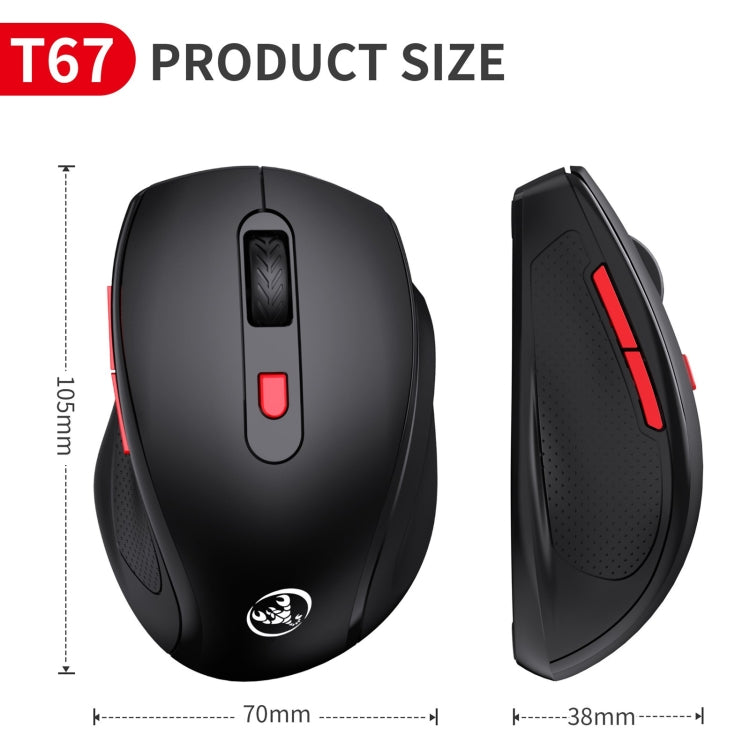 HXSJ T67 Bluetooth 3.0+5.0 Simple Style Mute Wireless Mouse(Black) -  by HXSJ | Online Shopping UK | buy2fix
