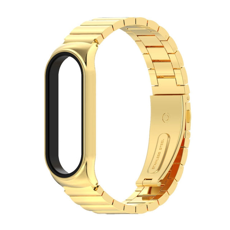 For Xiaomi Mi Band 6 / 5 / 4 / 3 Mijobs Metal CS Bamboo Joint Stainless Steel Watch Band(Gold) - Watch Bands by MIJOBS | Online Shopping UK | buy2fix