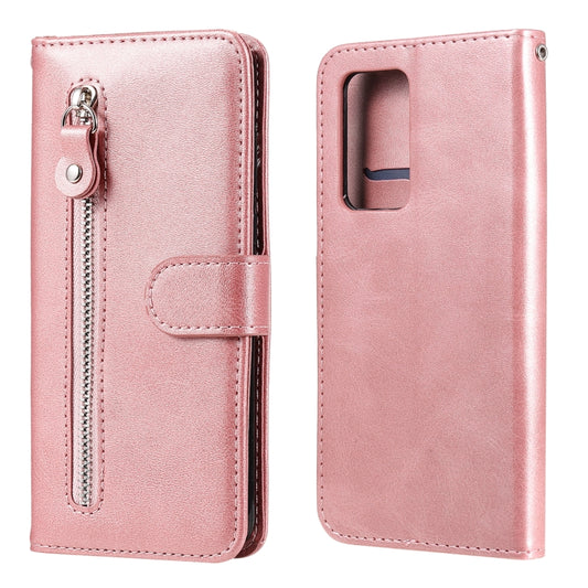 For OPPO Reno6 Pro+ 5G Fashion Calf Texture Zipper Horizontal Flip Leather Case with Holder & Card Slots & Wallet(Rose Gold) - OPPO Cases by buy2fix | Online Shopping UK | buy2fix