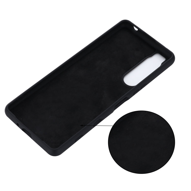 For Sony Xperia 5 III Solid Color Liquid Silicone Dropproof Full Coverage Protective Case(Black) - Sony Cases by buy2fix | Online Shopping UK | buy2fix