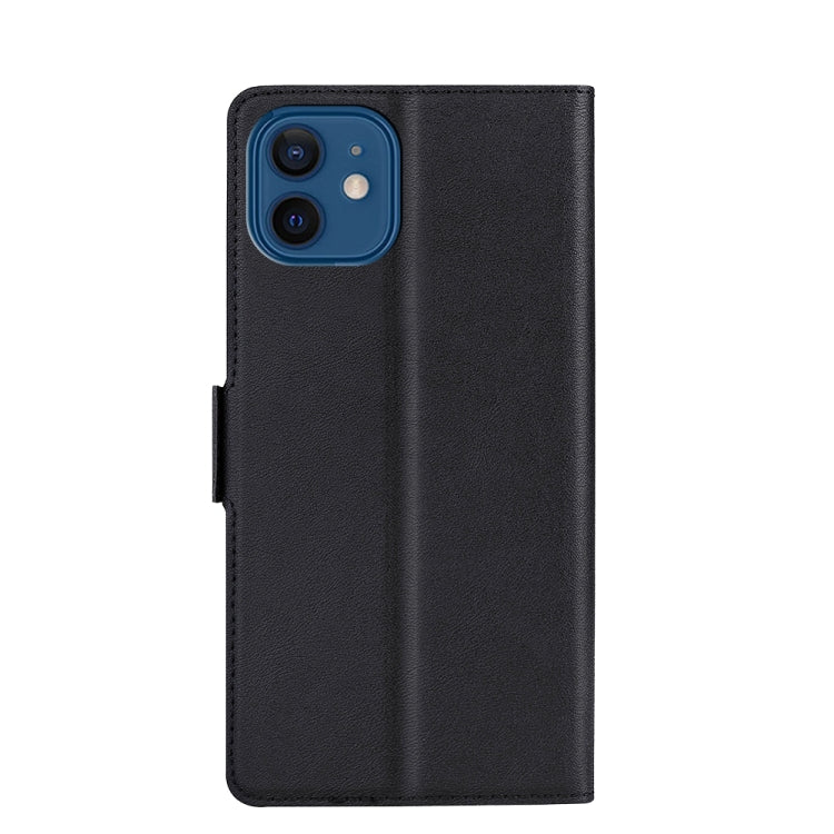 For iPhone 12 / 12 Pro Ultra-thin Voltage Side Buckle PU + TPU Horizontal Flip Leather Case with Holder & Card Slot(Black) - iPhone 12 / 12 Pro Cases by buy2fix | Online Shopping UK | buy2fix