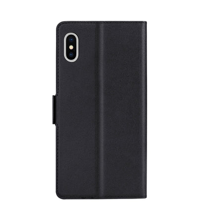 For iPhone X / XS Ultra-thin Voltage Side Buckle PU + TPU Horizontal Flip Leather Case with Holder & Card Slot(Black) - More iPhone Cases by buy2fix | Online Shopping UK | buy2fix